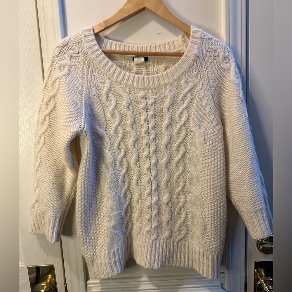 J. Crew Wool Blend Cable Knit Sweater
